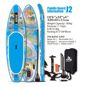 Surfboard Colorful Personalized Water Paddle Board Three-tail Fin Set Backpack Paddle New Inflatable Paddle Board