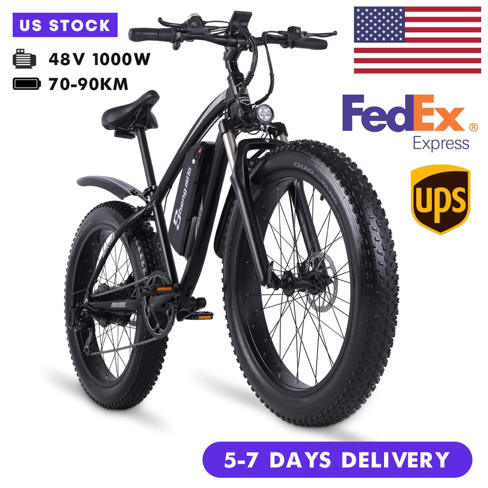 MX02S Electric bike 48v 1000W 4.0 Fat Tire Ebike 26 inch Snow Bike   17Ah Adult Mountain bike 40km/h Cruiser Electric Bicycle