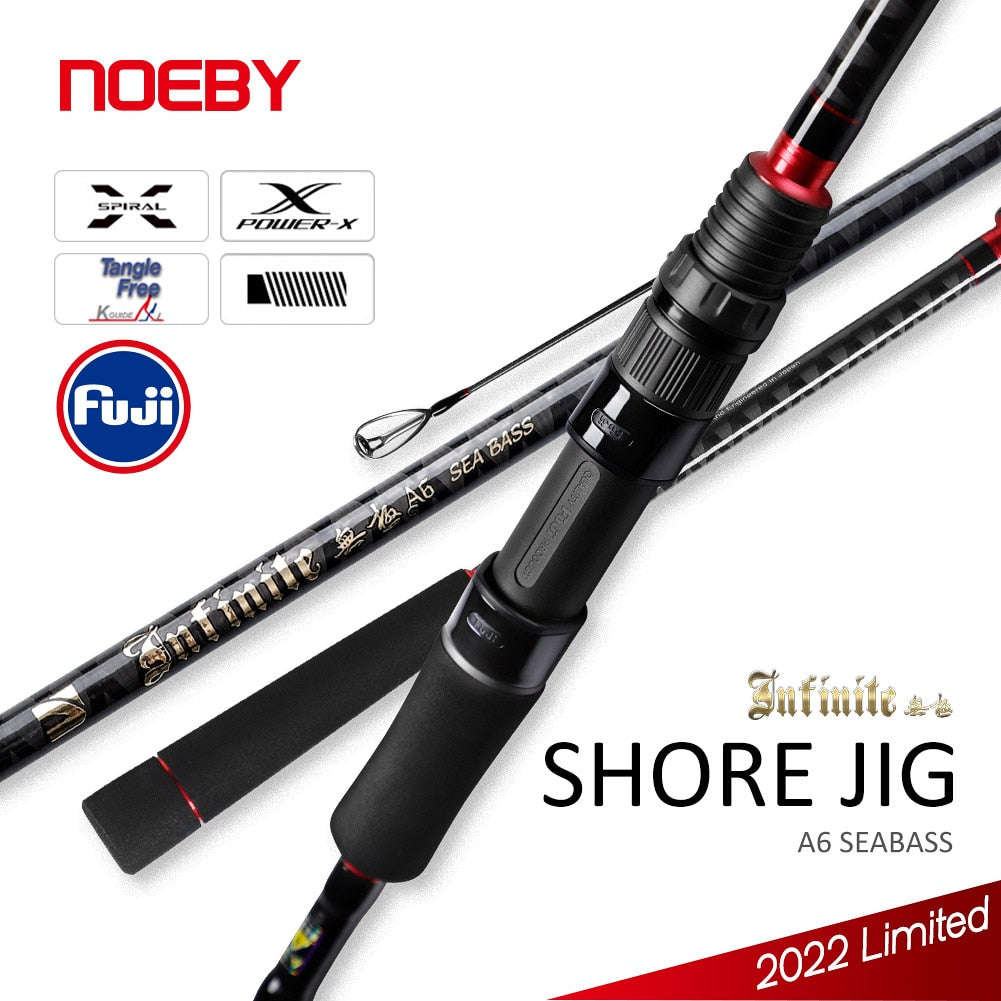 Noeby Sea Fishing Rod 2.49m 2.75m 2.9m M MH H Shore Casting Fuji Guide Carbon Fiber Lure Spinning Rods for Bass Fishing Tackle