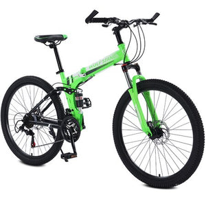 Wolf&#39;s fang Bicycle Folding Mountain bike 26 inch New 21 speed Road bikes Fat Snow Bike Alloy wheels bicycles Mechanical dua dis