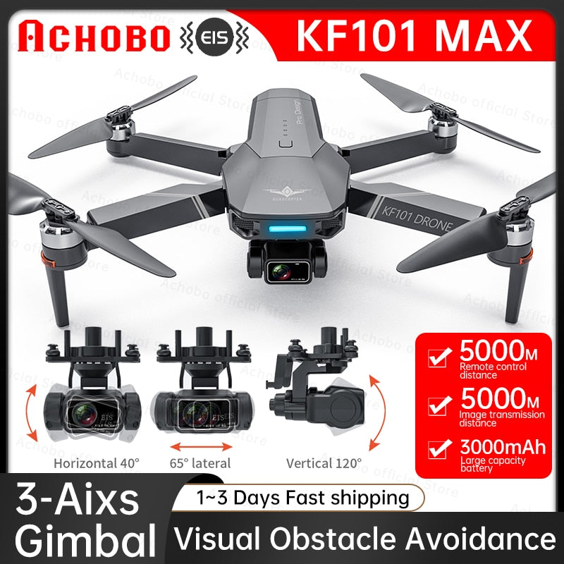 KF101 Max GPS Drone 4k Profesional  HD EIS Camera Anti-Shake 5G Wifi 3-Axis Gimbal Aerial Photography Brushless Foldable Quadcop