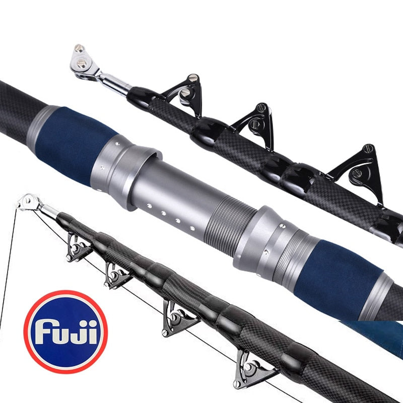 4.2M Carbon Fishing Rod 50kg above Superhard Long Distance Throwing shot Rod Telescopic Sea Boat Super High Quality Fishing Gear