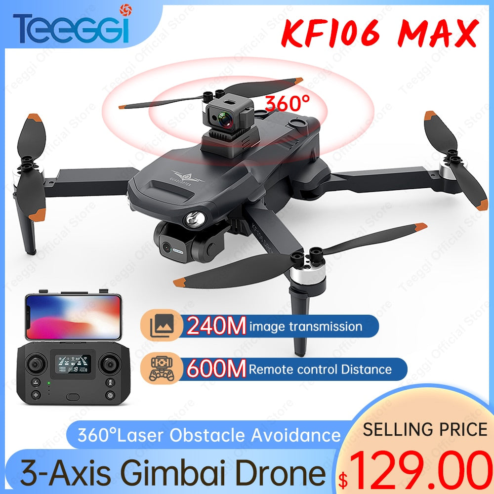 KF106 / KF106 MAX Drone 4K Profesional 2.4G WiFi HD Camera With Obstacle Avoidance Foldable Quadcopter RC Helicopter VS KF102