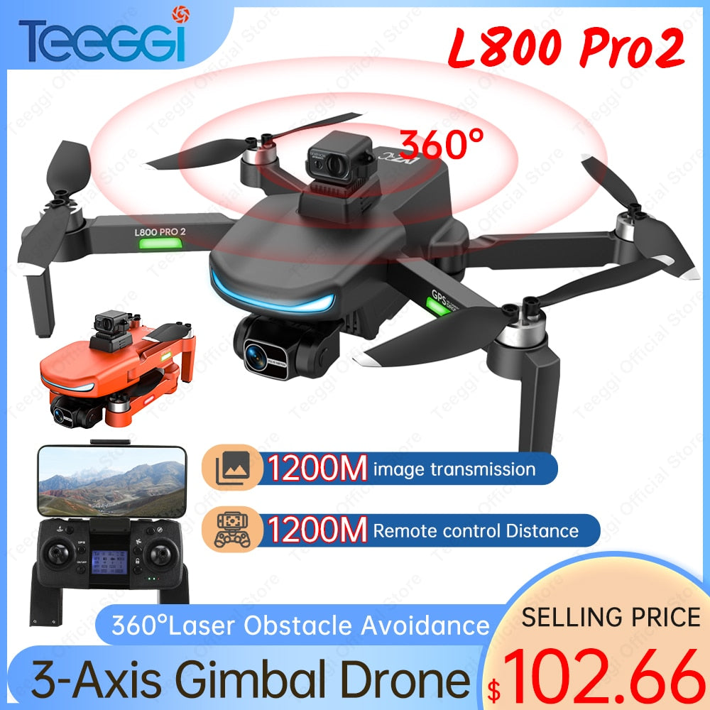 L800 / L800 Pro2 Drone 4K Profesional 5G WiFi With Dual HD Camera 3-Axis Gimbal Drones With 360°Obstacle Avoidance RC Quadcopter