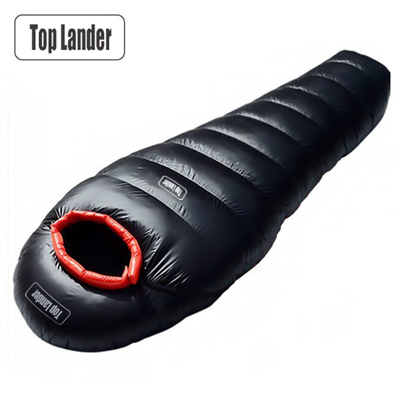 Lengthened Goose Down Sleeping Bag Adult for Cold Winter Ultralight Waterproof Mummy Sleeping Bag Camping Hiking Backpacking