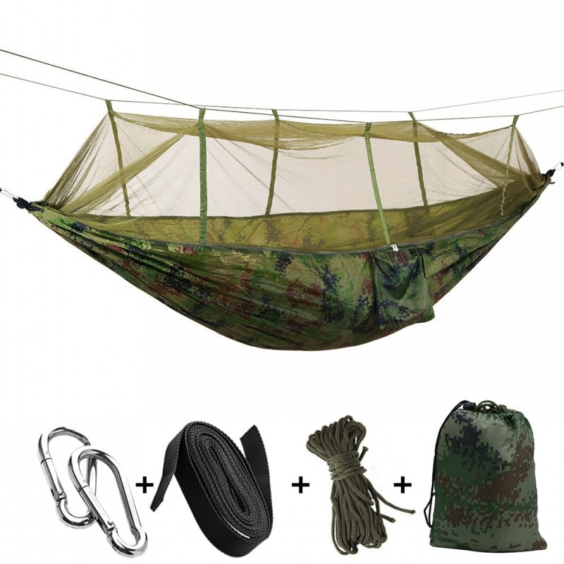 Mosquito Net Hammock Outdoor Parachute Camping Hanging Sleeping Bed Swing Portable Double Chair Double Person Hammocks