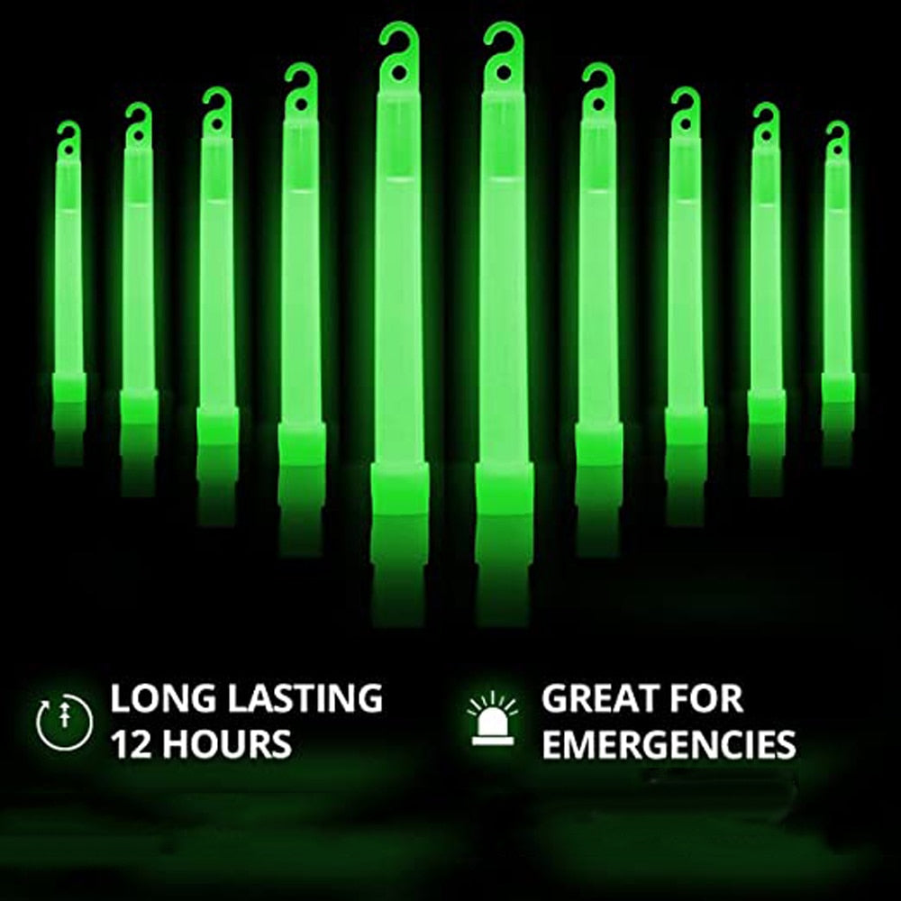 10 Ultra Bright Glow Light Sticks for Camping Hurricane Supplies Earthquake Survival signal luminous stick