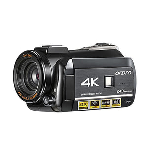 Video Camera 4K for Blogger, Ordro AC3 IR Night Vision WiFi Digital Cameras Professional, YouTuber Vlogging Camcorders  Full HD