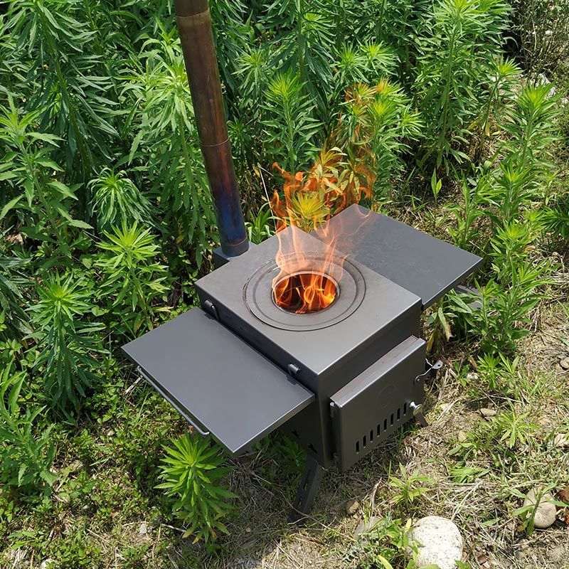 Outdoor Ultralight Titanium Alloy Wood Stove Multipurpose Camping Tent Heating Stove Outdoor Survival Wood Burning