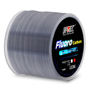 FTK 120m Invisible Fishing Line Speckle Fluorocarbon 0.20mm-0.50mm 4.13LB-34.32LB Super Strong