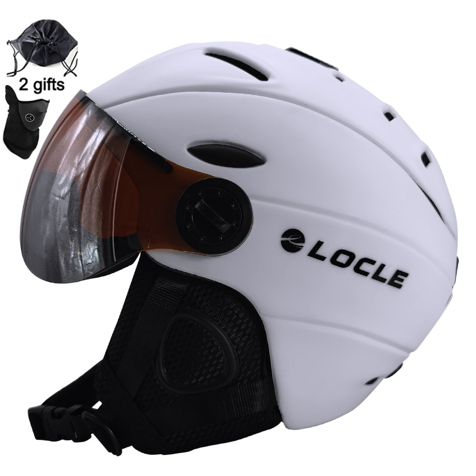 LOCLE Goggles Skiing Helmet IN-MOLD CE Certificate Men Women For Outdoor Sports Snow Snowboard Helmet Skateboard Size M/L/XL