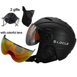 LOCLE Goggles Skiing Helmet IN-MOLD CE Certificate Men Women For Outdoor Sports Snow Snowboard Helmet Skateboard Size M/L/XL