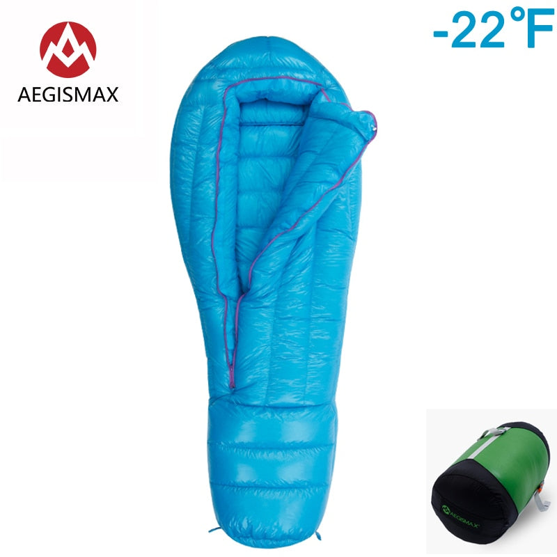 AEGISMAX ULTRA Sleeping Bag Outdoor Camping bag Goose Down Mummy Extreme Cold Weather Down Nylon Sleeping Bag