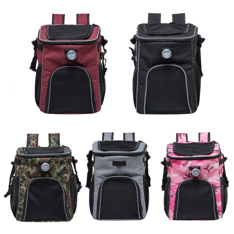 Folding Small Pet Backpack Cat Dog Carrier Bag Front Removable Bicycle Bike Basket Carrier Reflective Cycling Bag Pet Travel Bag