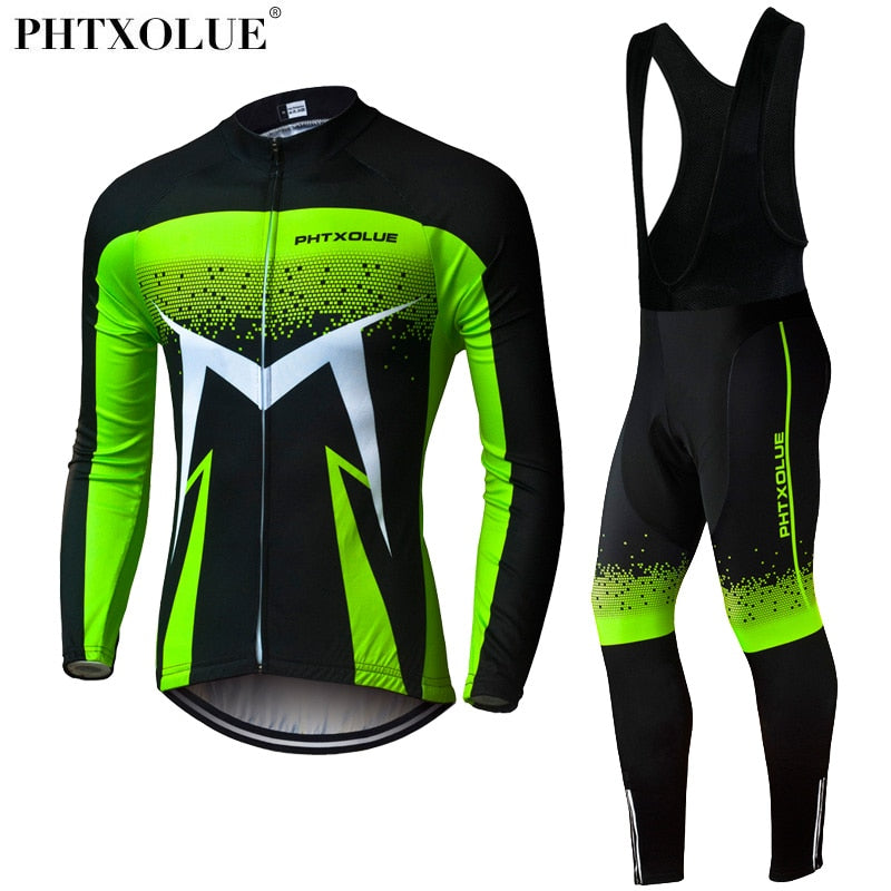 Phtxolue Breathable Long Sleeve Cycling Set Mountain Bike Clothing Autumn Bicycle Jerseys Clothes Maillot Ropa Ciclismo