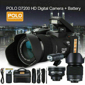 D7200 Auto Focus Full HD Digital Camera Professional Camera 3 Lenses Switchable External Flash