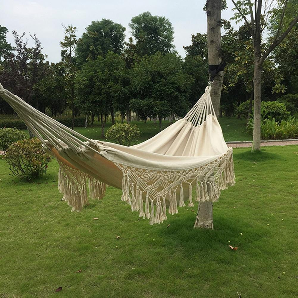 Multifunctional Portable Hammock Garden Sleeping Bed Tassel Design Hanging Bed for Indoor Outdoor Camping