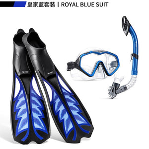 wave professional free diving equipment scuba snorkeling long fins men and women full dry snorkel HD diving glasses mask