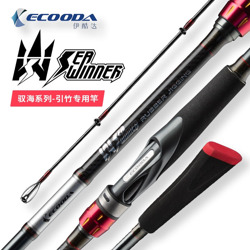 ECOODA ESRJ Rubber Jigging Rod 2.05m 2.23m 7kg Drag Power PE1.0-1.5# Light Saltwater Boat Rod Spinning Casting Rod Rubber Rods