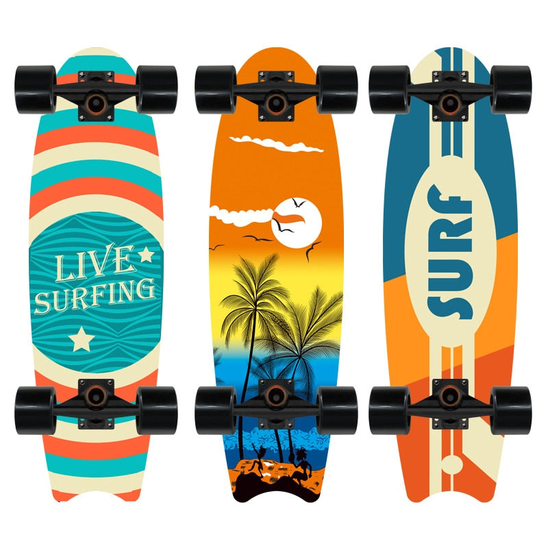 Surf Land Surfboard Beginner Surfboard Exercise Brush Street Big Fish Board Maple Wood Long Skateboard Sport Street Outdoor