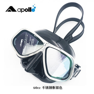 Apollo Bio Metal Mask Stainless Steel wide-angle diving mask for scuba diving free diving snorkeling swimming