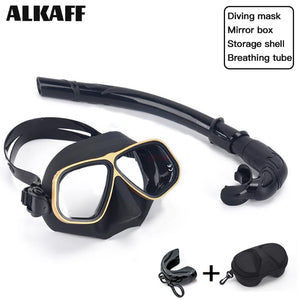 2021 NEW Low volume aluminum alloy scuba dive mask kits Professional Underwater snorkel  equip full face free diving goggles