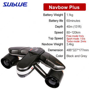 Sublue Navbow+ Hand-held Smart Electric Underwater Scooter Equipped with 3Speed Switches Digital Compass Intelligent APP Control