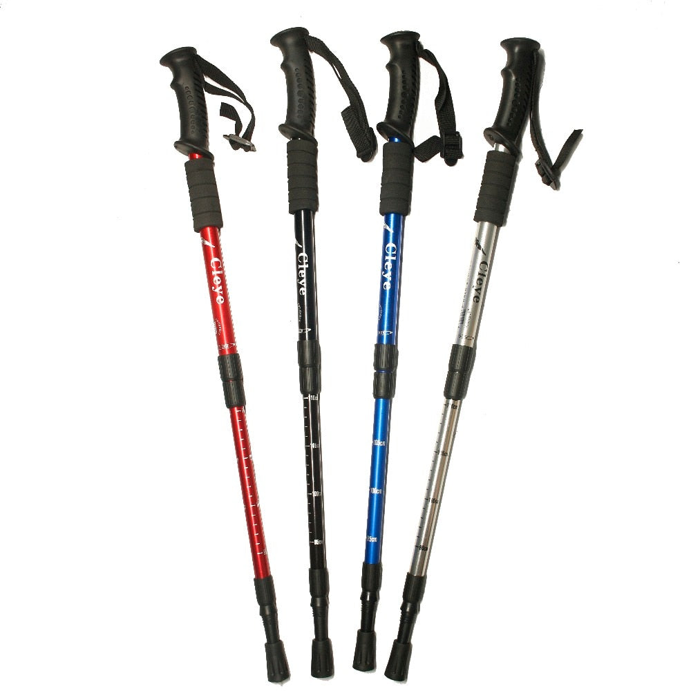 2Pcs/pair Outdoor Hiking Anti Shock Walking Sticks Telescopic Trekking Climbing Hiking Poles